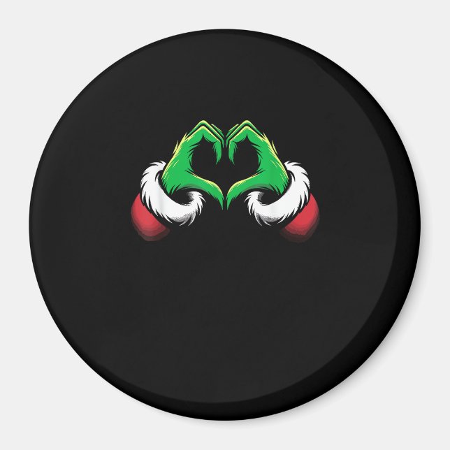 Aimant Mains de coeur amusantes Noël (Devant)