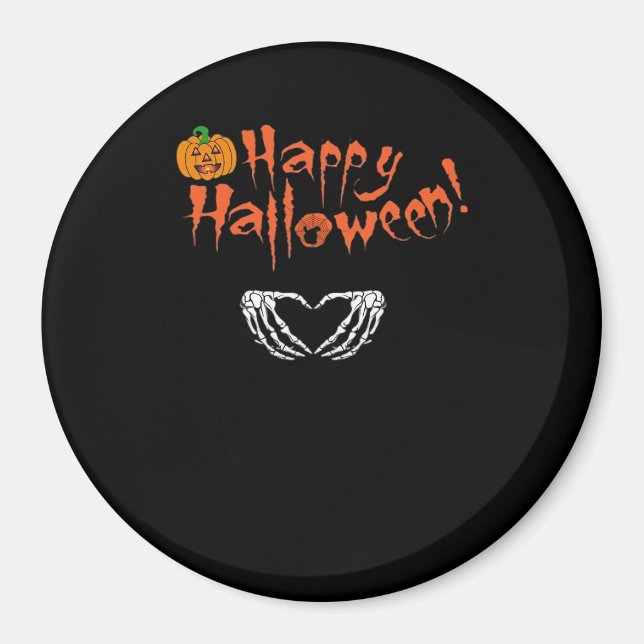 Aimant Mains éffrayantes de squelette. Joyeux Halloween. (Devant)