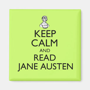 Aimant Maintenez calme et lisez l'aimant de Jane Austen