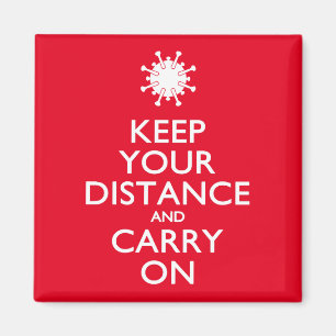 Aimant Maintenez votre distance et continuez