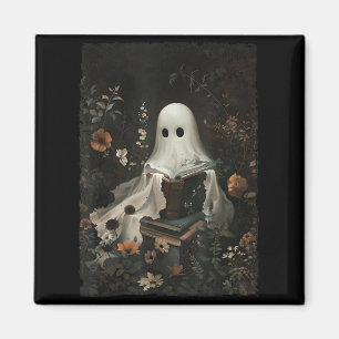 Aimant Maison de campagne fantôme livre floral Halloween