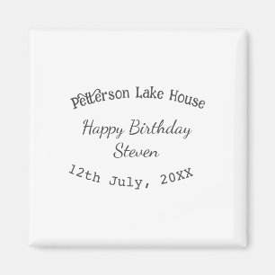 Aimant Maison de lac plage joyeux anniversaire ajouter no