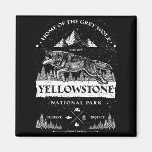 Aimant Maison du loup gris Parc national de Yellowstone