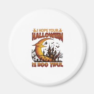 Aimant Maison Hantée Halloween Boo Tiful Croissant Lune B
