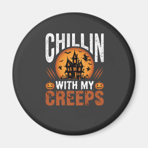 Aimant Maison Hantée Halloween Chillin Avec Mes Creeps De