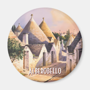 Aimant Maison personnalisée Alberobello Trulli Italie Aqu
