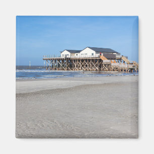 Aimant Maison sur pilotis à la plage de St Peter Ording