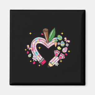 Aimant Maître de Pâques Lapin Crayon Cœur Œufs Mignon Sau