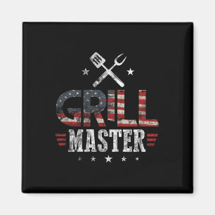 Aimant Maître du Grill Drapeau Usa Barbeque Patriotique B