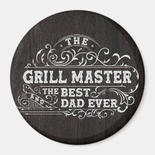 Aimant Maître du Grill et Meilleur Papa de Tous les Temps