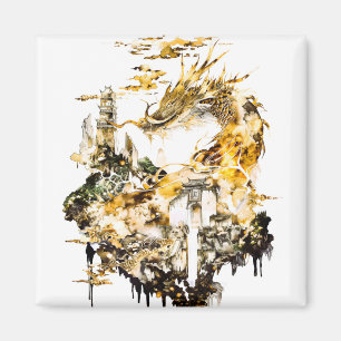 Aimant Majestueux Dragon de la Mythologie Asiatique Templ