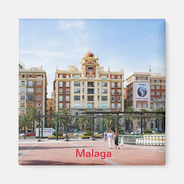 Aimant Malaga. Vue sur le centre ville (Devant)