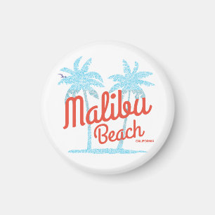 Aimant Malibu Beach California Vacances USA Vintage Coral