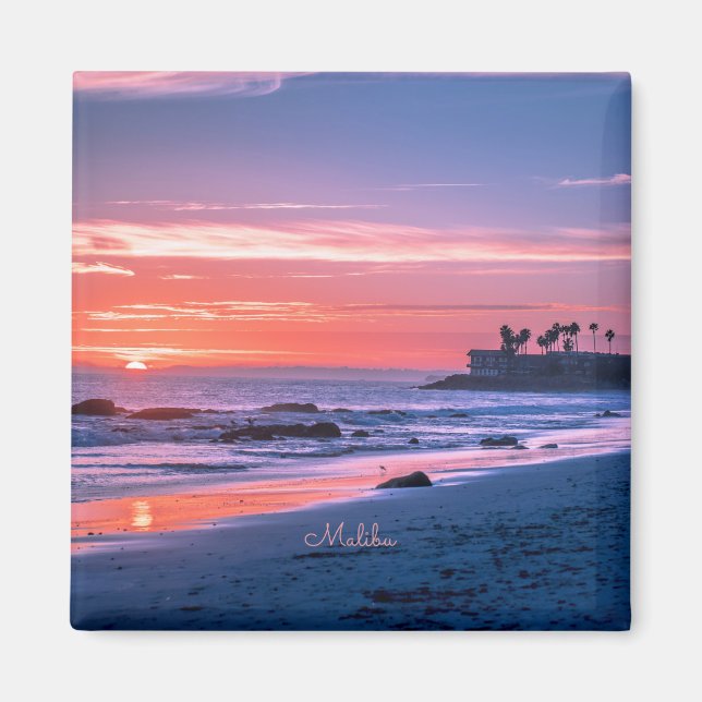 Aimant Malibu, CA, belle photo pittoresque, (Devant)
