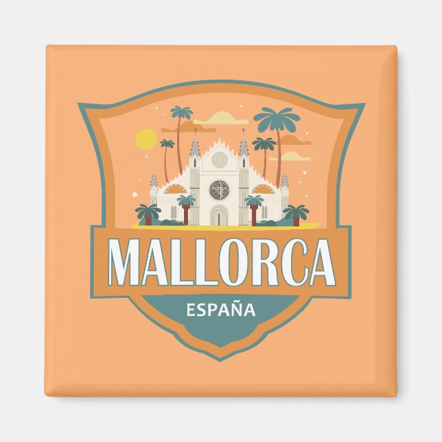 Aimant Mallorca Espagne Insigne Rétro Voyage (Devant)