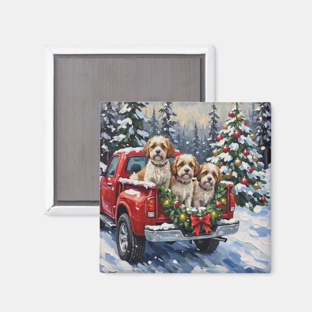 Aimant Malti-Tzu Christmas Red Truck Holiday (Recto/Verso)