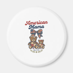 Aimant Mama Américaine Ours Patriote Patchwork Vector Des