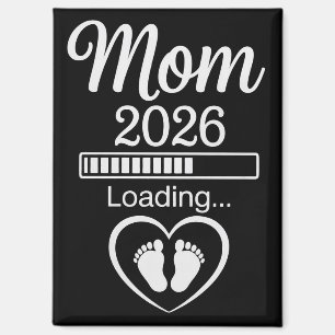 Aimant Maman 2026 Chargement Papa Annonce de Grossesse Bé