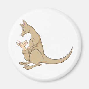 Aimant Maman australienne Kangaroo et bébé Joey