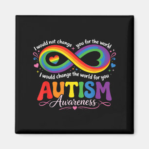 Aimant Maman Autisme Sensibilisation Rainbow Infinity