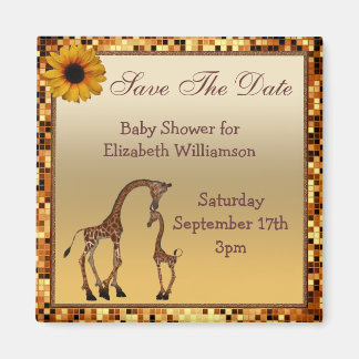 Aimant Maman & Baby Giraffe Gold Enregistrer le Baby show