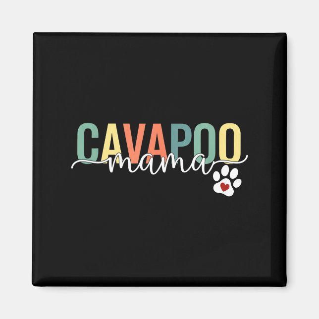 Aimant Maman cavapoo maman chien maman cavapoo fête des m (Devant)