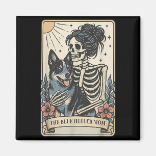 Aimant Maman Chien Heeler Bleu Mignon Carte de Tarot Sque