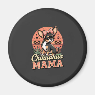 Aimant Maman Chihuahua mignonne noeud Chien Maman