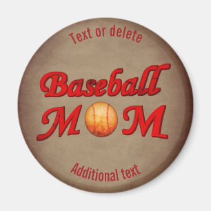 Aimant Maman de baseball mignonne personnalisée