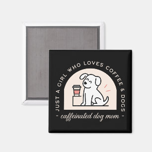 Aimant Maman de chien drôle et amatrice de café esthétiqu