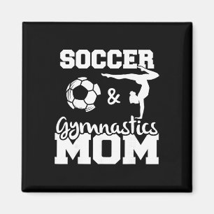 Aimant Maman de foot et de gymnastique Footballeuse drôle