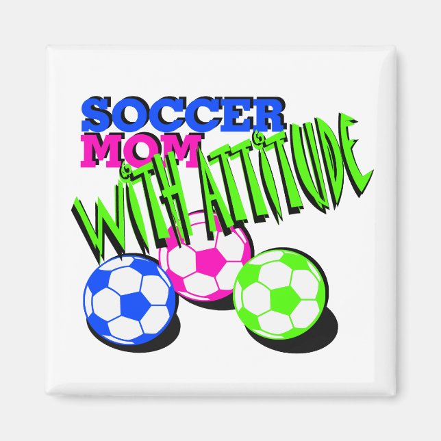 Aimant Maman de football avec attitude (Devant)
