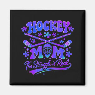 Aimant Maman de hockey La lutte est réelle Masque de gard