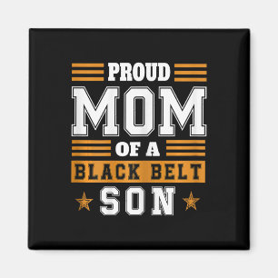 Aimant Maman de karaté féministe Ceinture noire Fils Art