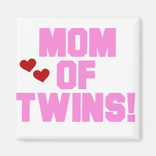 Aimant Maman de T-shirts et cadeaux Twins-Pink