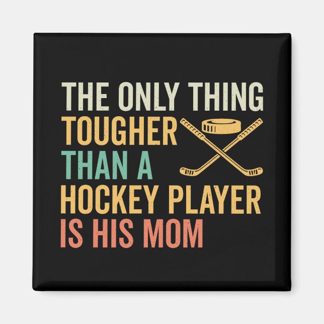 Aimant Maman du joueur de hockey dur (Devant)