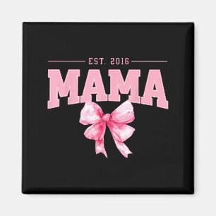 Aimant Maman est coquette noeud papillon rose rétro maman