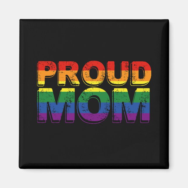 Aimant Maman fière Gay Pride LGBT Arc-en-ciel Mère LGBTQ  (Devant)