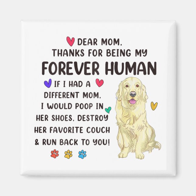 Aimant Maman Forever Creme humaine Golden Retriever Mères (Devant)