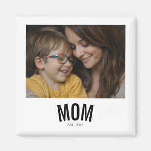 Aimant Maman Minimaliste Photo Instantanée Vintage Établi