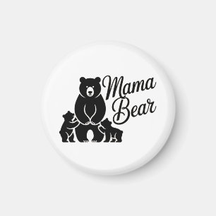 Aimant Maman Ourse avec Oursons Famille d'Ours Mignonne