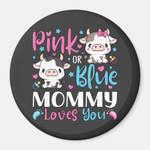 Aimant Maman Rose Ou Bleue Aime Vous Cadeaux Vache Bébé C