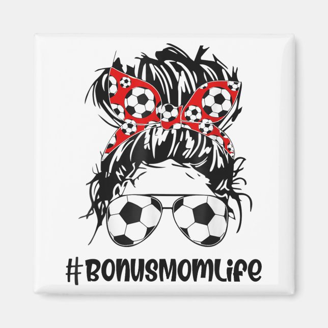 Aimant Maman Vie Football Bonus Maman Fête des mères Mess (Devant)