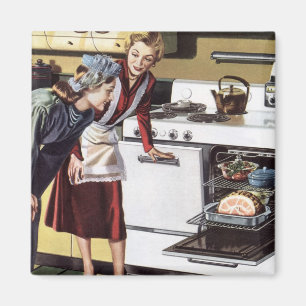 Aimant Maman vintage dans la Cuisine de cuisine un jambon