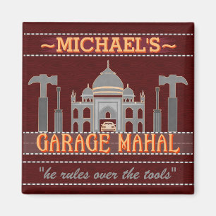 Aimant Man Cave Funny Garnage Mahal Outils  Nom personnal