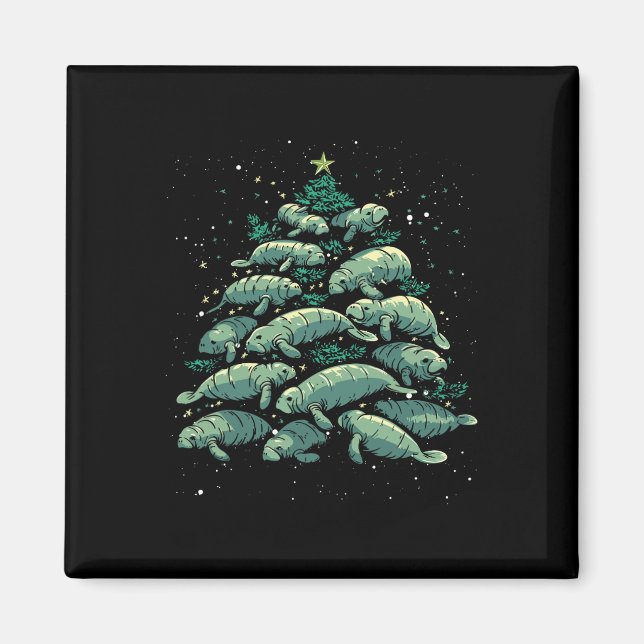 Aimant Manatee Christmas Tree Manatee Xmas Boys &amp; Wom (Devant)