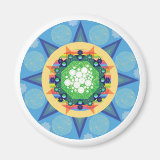 Aimant mandala bleu