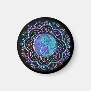 Aimant Mandala bleu et violet