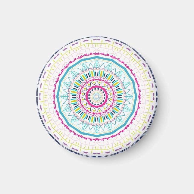 Aimant mandala coloré (Devant)