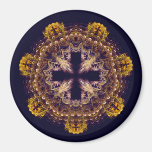 Aimant Mandala de croix fractale